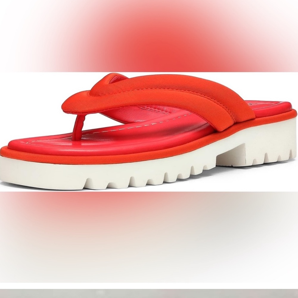 Donald Pliner Woman’s Lug Sole Barbera Persimmon Sz 9 Platform Sandal Flip Flop